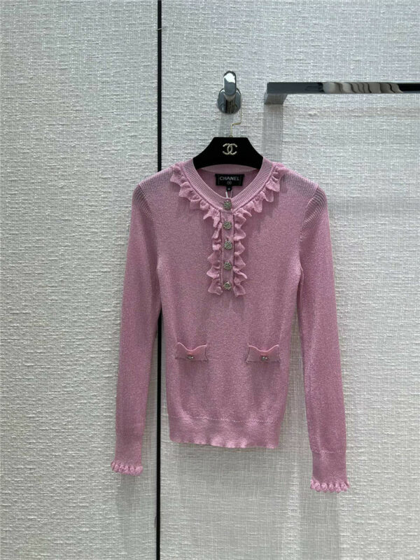 chanel bright silk yarn knitted top