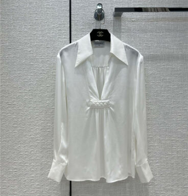 chanel silk white shirt