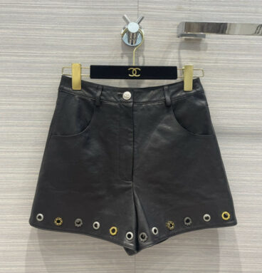 chanel leather shorts
