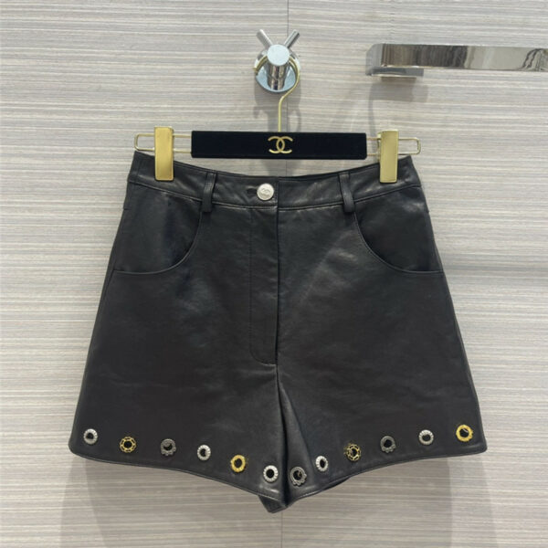 chanel leather shorts
