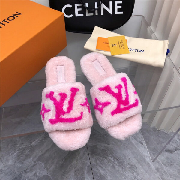 louis vuitton lv teddy fluffy slippers