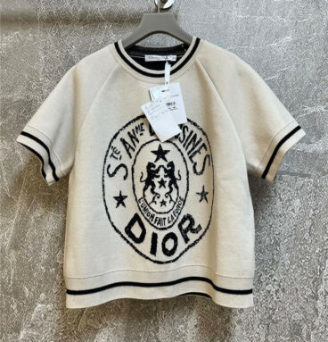 Dior union pattern short-sleeved sweater