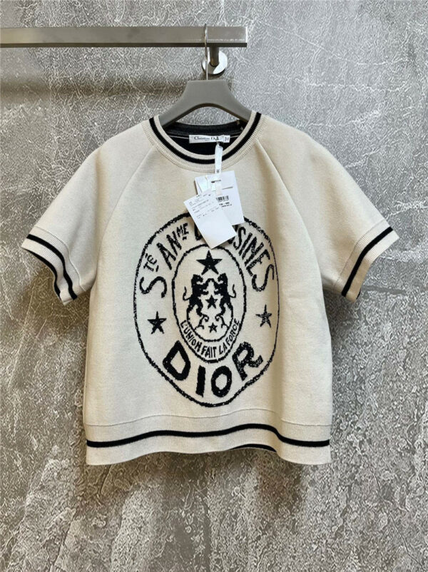 Dior union pattern short-sleeved sweater