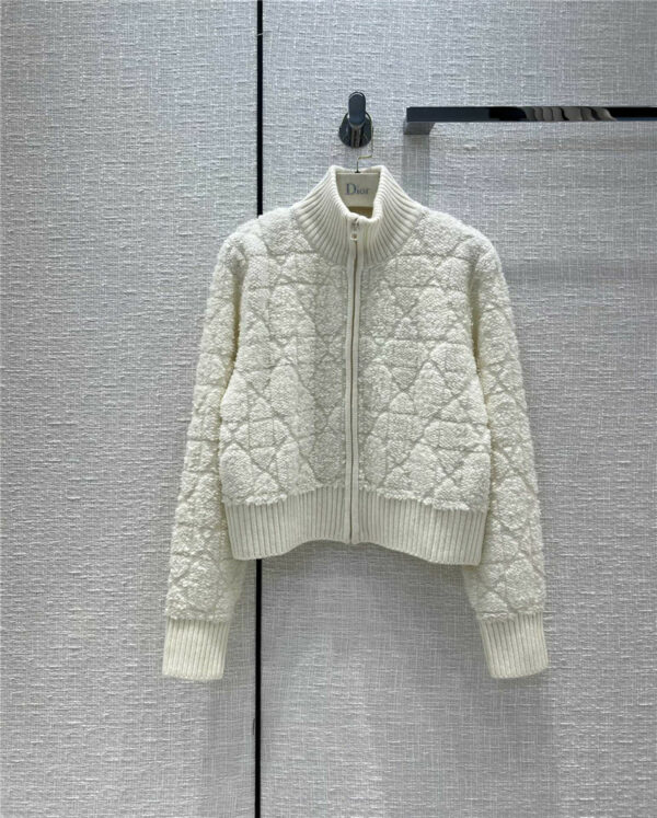 dior teddy knitted wool coat