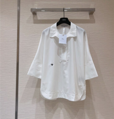 dior bee embroidery white shirt