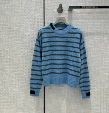 moncler striped open-knit cashmere sweater
