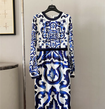 Dolce & Gabbana D&G silk placement print dress