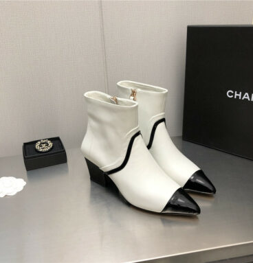 chanel pointed toe boots