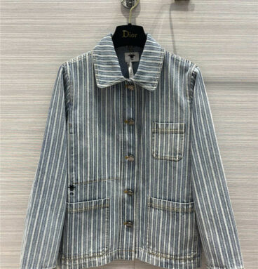 dior vertical stripe denim jacket