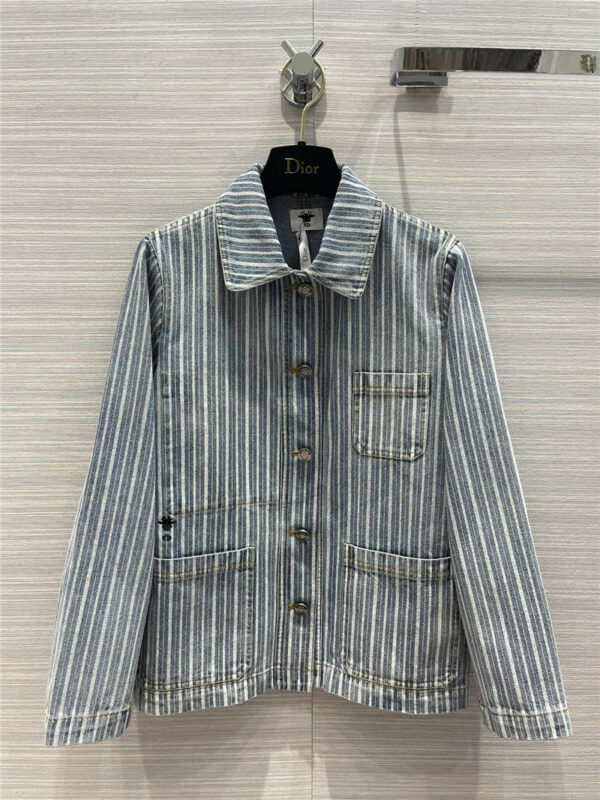 dior vertical stripe denim jacket