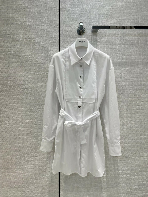 prada white shirt dress