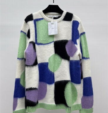 dior mohair colorblock sweater