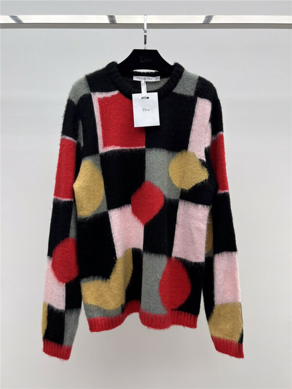 dior mohair colorblock sweater