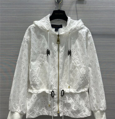 louis vuitton lv monogram embroidered hooded coat