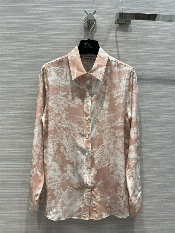 dior reverse floral Jouie print silk shirt