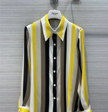prada striped silk shirt