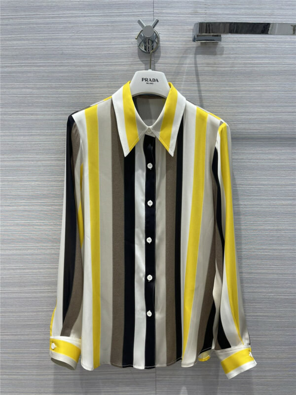 prada striped silk shirt