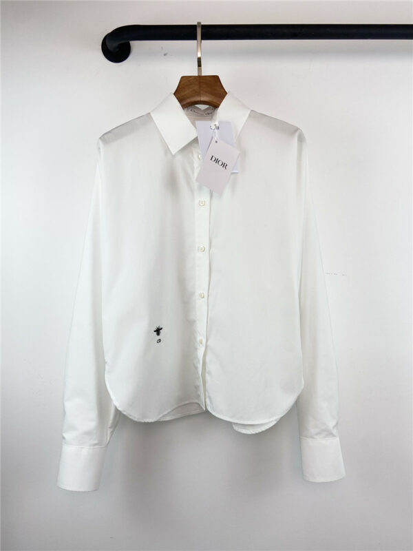 dior white bee butterfly sleeve shirt