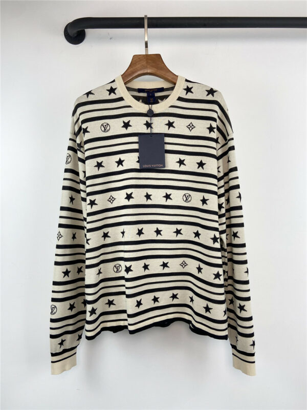 dior pentagram print striped sweater