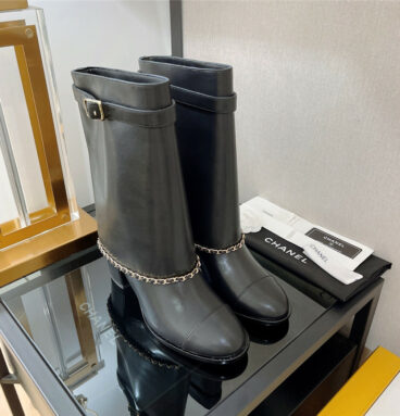 chanel chain boots