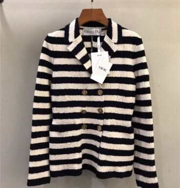 dior double breasted striped coat