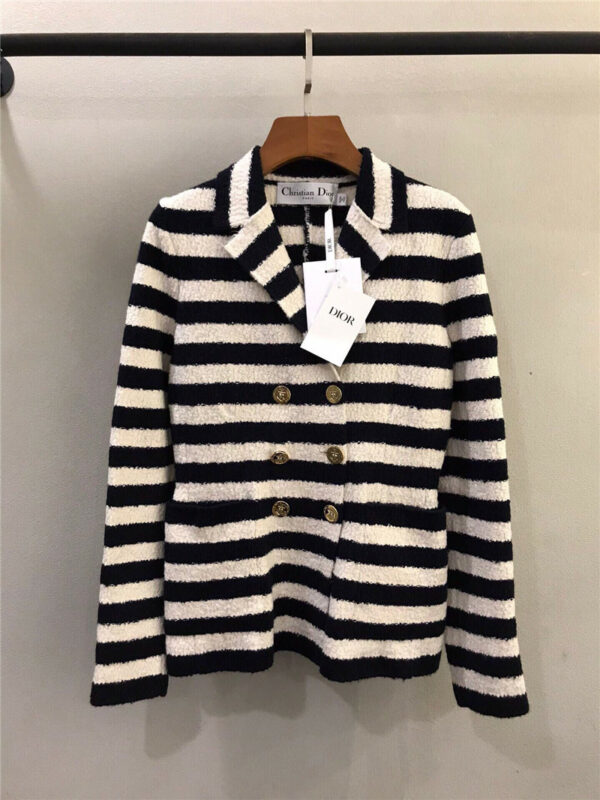 dior double breasted striped coat