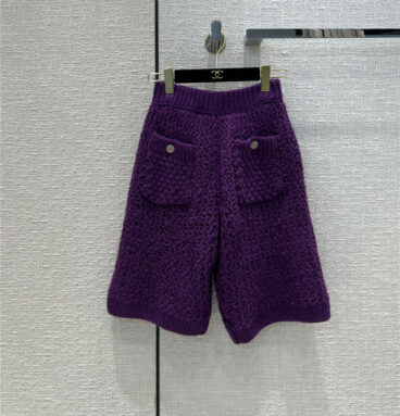 chanel chunky wool shorts
