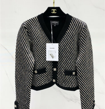 chanel double jacquard knitted cardigan
