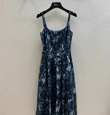 dior rose-print lace slip dress