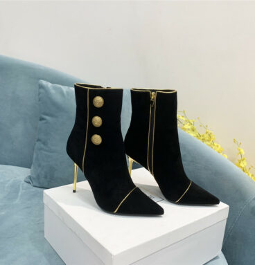 balmain classic logo heeled ankle boots