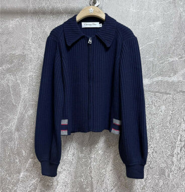 Dior polo collar knitted jacket