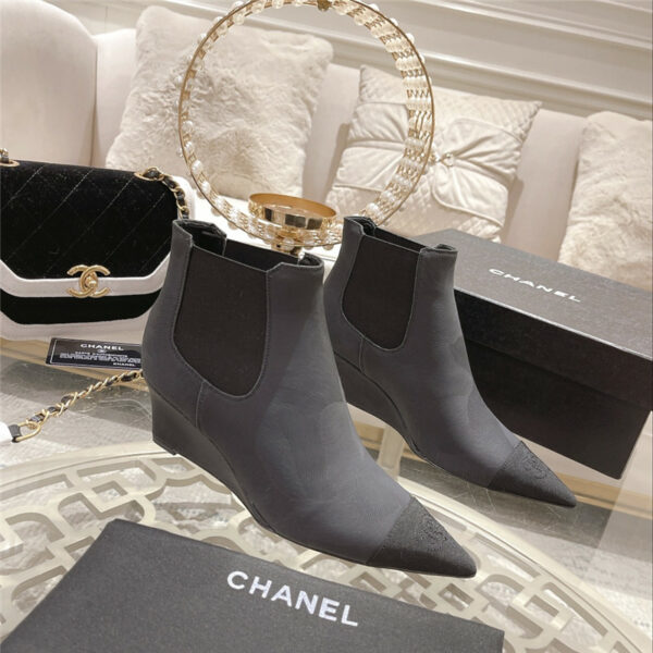 chanel wedge ankle boots