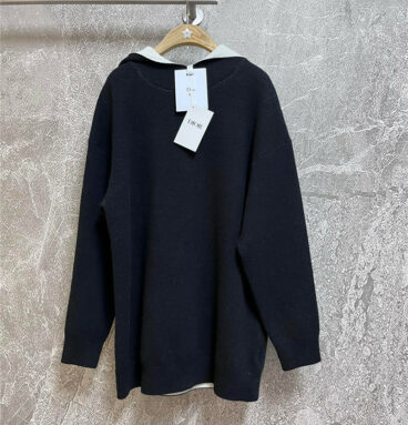dior J'Adior 8” hooded cashmere sweater
