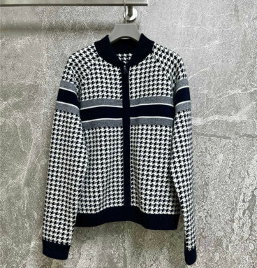 dior houndstooth knitted jacket