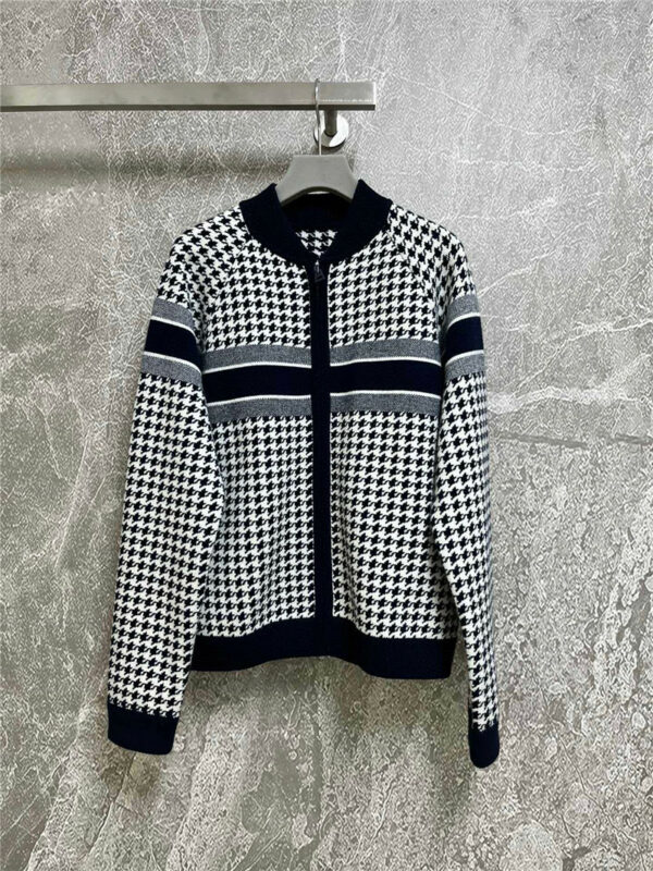 dior houndstooth knitted jacket