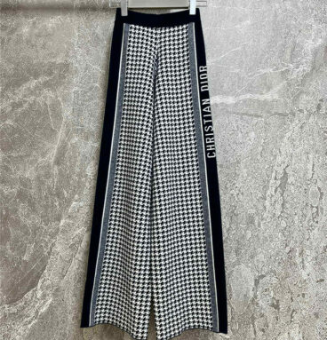 dior houndstooth knitted trousers