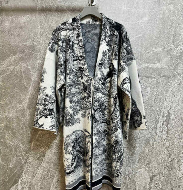 dior animal jungle cashmere wool cape coat