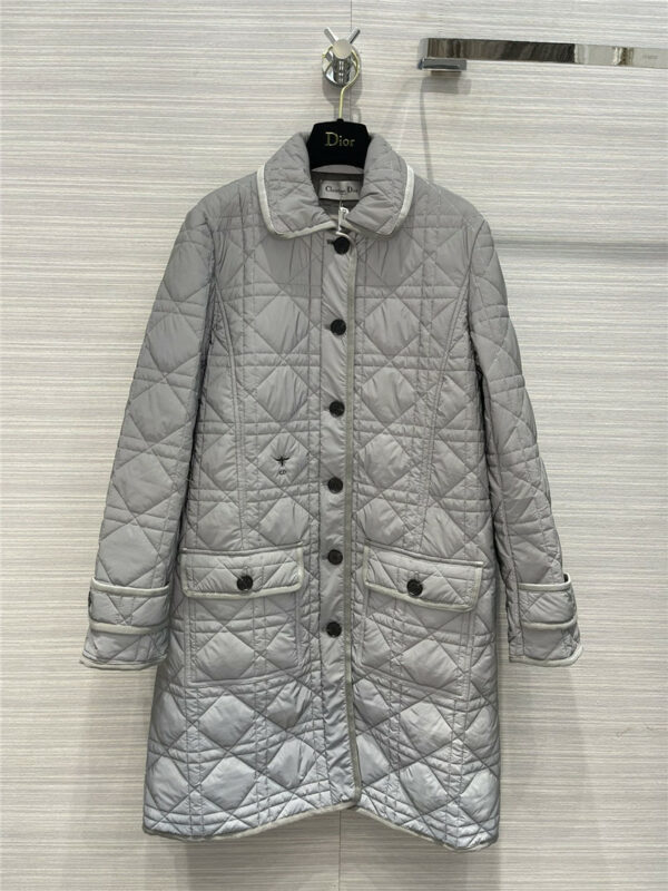 dior cannage quilted quilted long coat