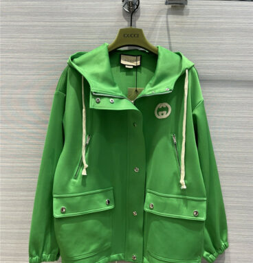 gucci green hooded cargo jacket