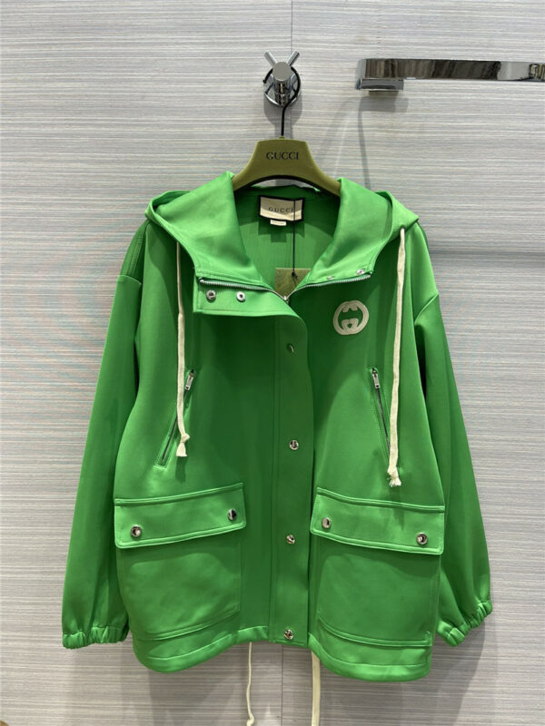 gucci green hooded cargo jacket
