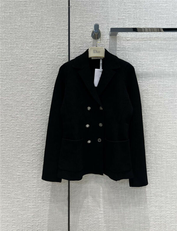 dior lapel double-breasted knitted blazer