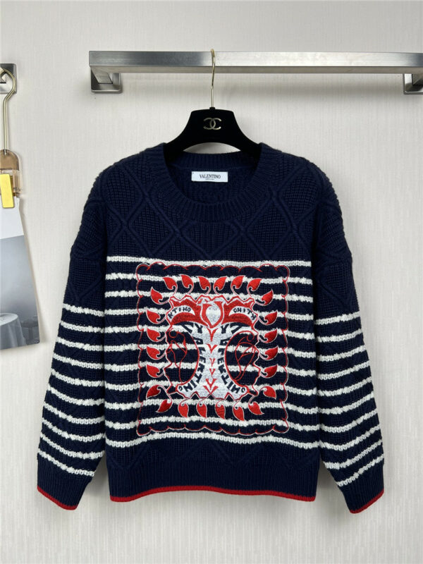 valentino embroidered logo sweater