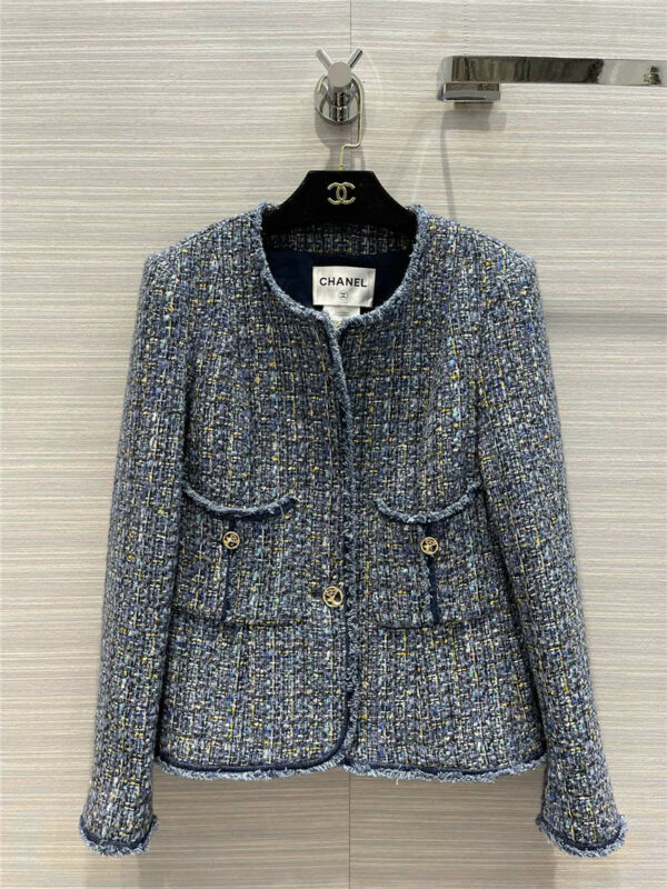 chanel vintage denim blue classic coat