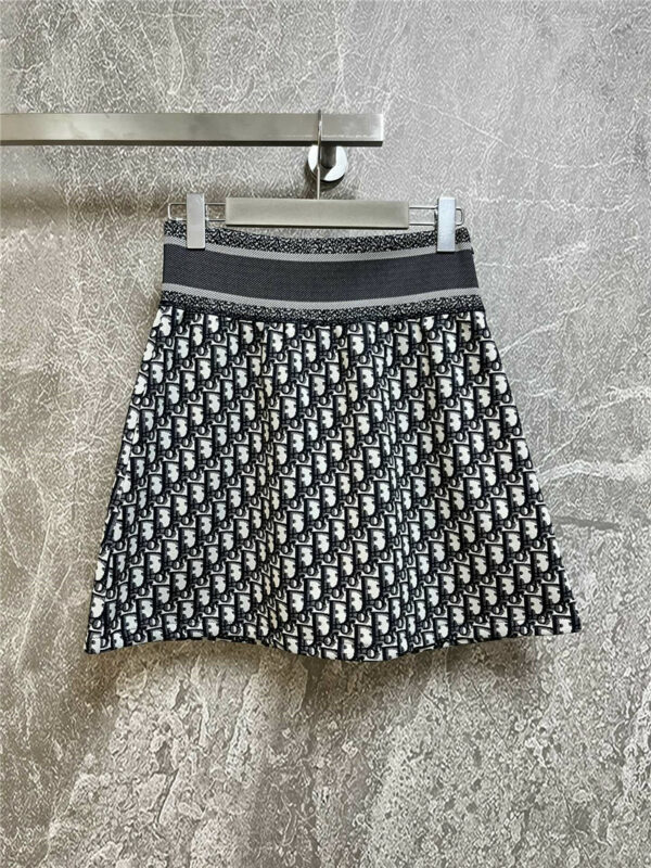 dior classic logo print skirt