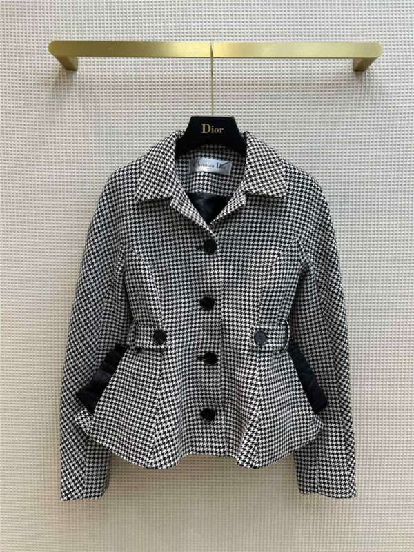 dior classic houndstooth-breasted blazer