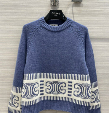 celine Arc de Triomphe logo cashmere sweater