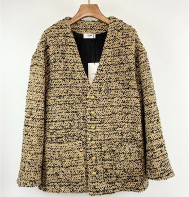 celine wool tweed coat