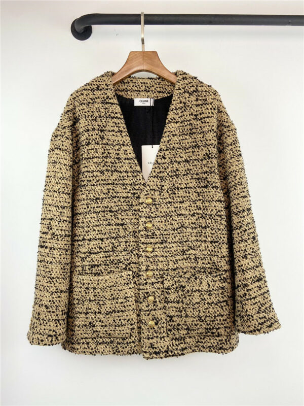 celine wool tweed coat