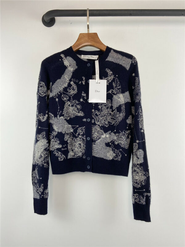 dior CD embroidered knitted cardigan