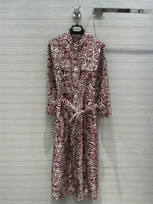 maxmara printed silk dress